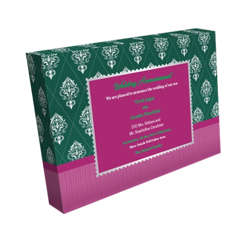 Wedding Announcement Gift Box Luxury Silver 3 x 75 Grams Dry Fruits